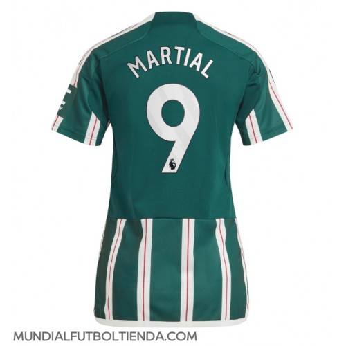 Camiseta Manchester United Anthony Martial #9 Segunda Equipación Replica 2023-24 para mujer mangas cortas
